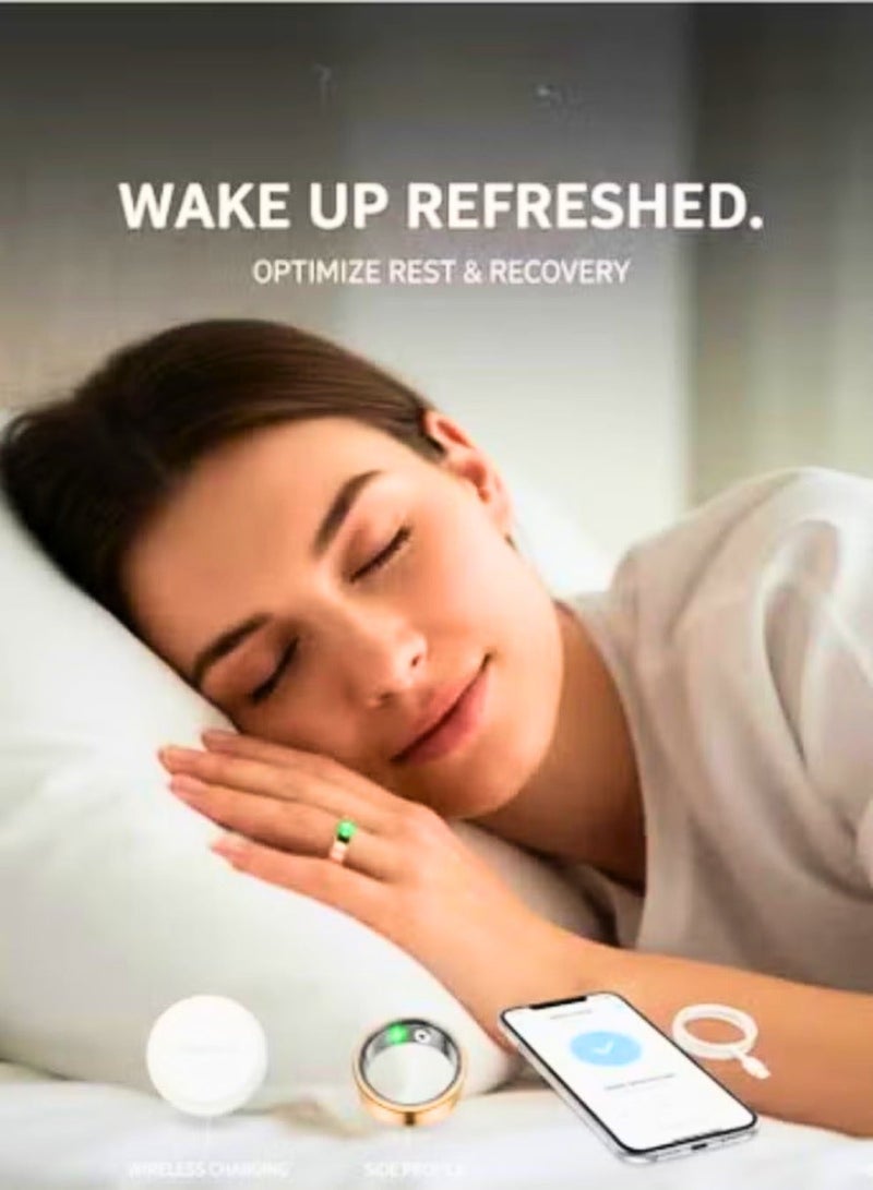 Smart Ring Health Tracker Sleep Management and Magnetic Charging with App Integration + Qring for Fitness, Daily Health Monitoring, and Real-Time Tracking - Image 1